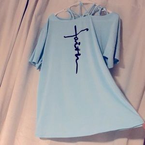 ‘Faith’ baby blue top